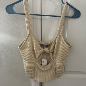 Crème urban outfitters twist top